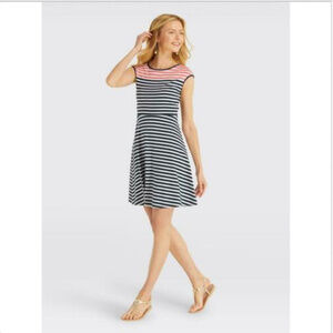 DRAPER JAMES STRIPED PONTE A-LINE DRESS